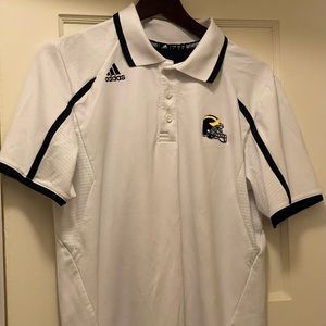 University of Michigan Wolverines Adidas Embroidered Polo White Sz Small
